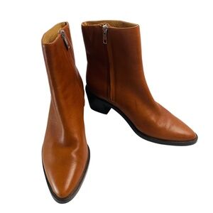MADEWELL The Darcy Leather Ankle Boot in Cinnamon Tan Cognac Size 6